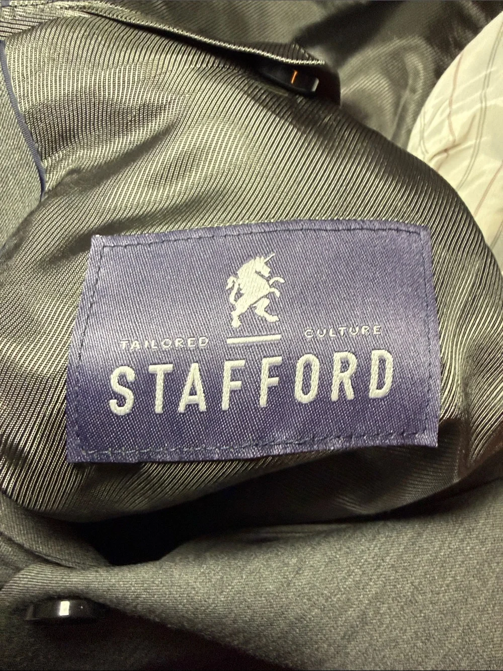 Stafford Men's 3 Piece Gray Suit Jacket Size 50R 40x27 Dress Pants
